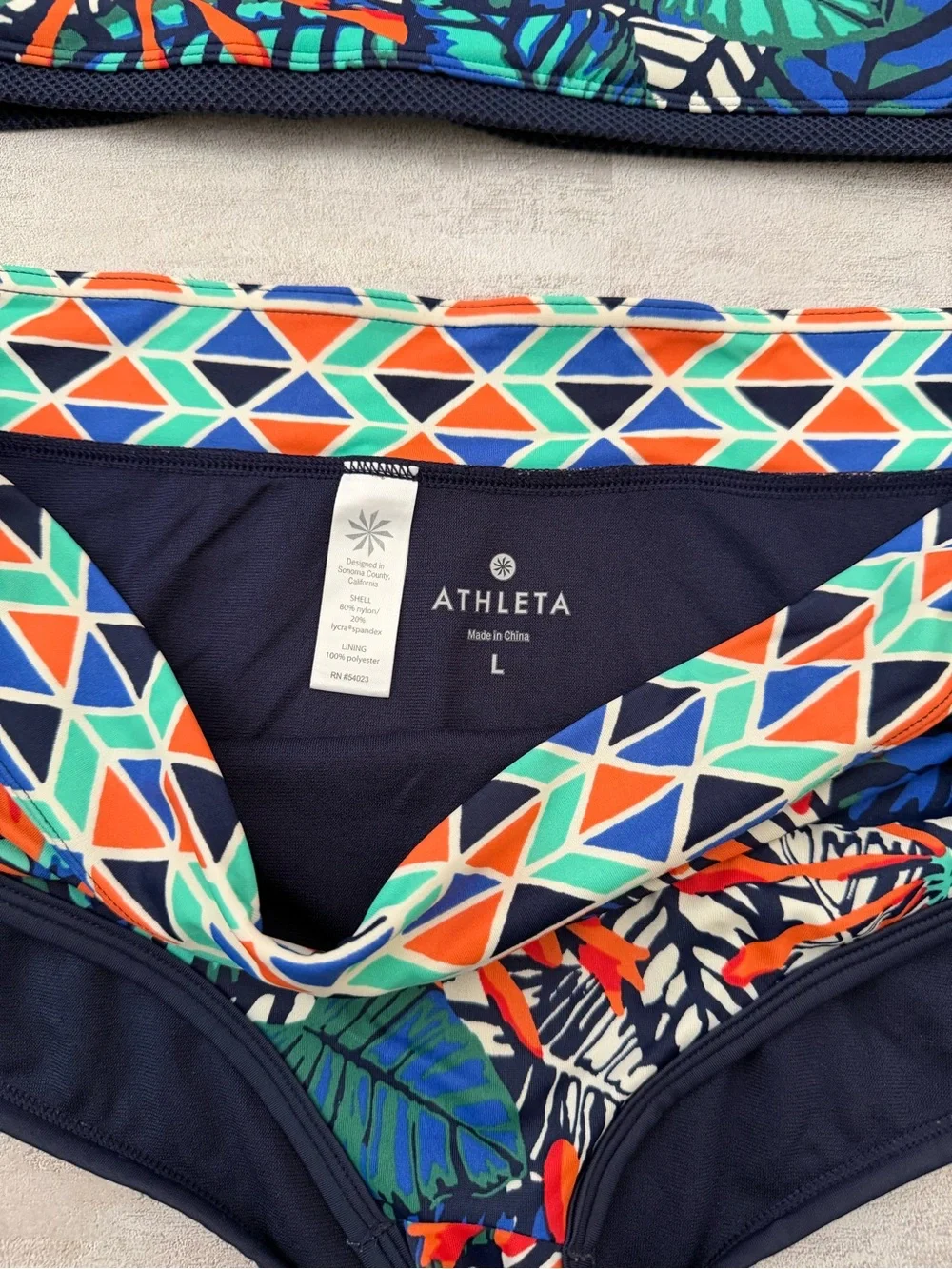 Athleta | Hanalei Print Bikini Swimsuit Set 36 D/DD Top & Bottoms Size L